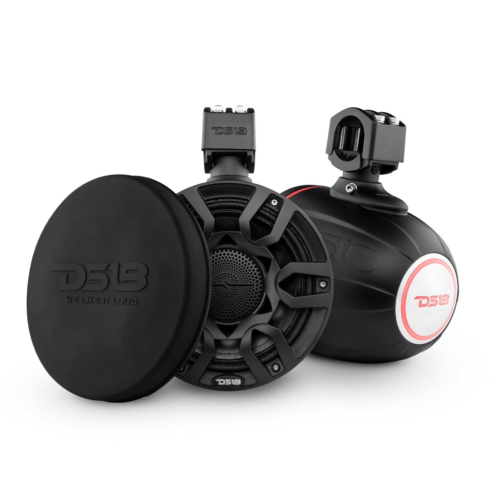 DS18 NXL-X8PRO/BK 8" Marine Wakeboard Tower Speakers w/ RGB LED (Black) (Pair)
