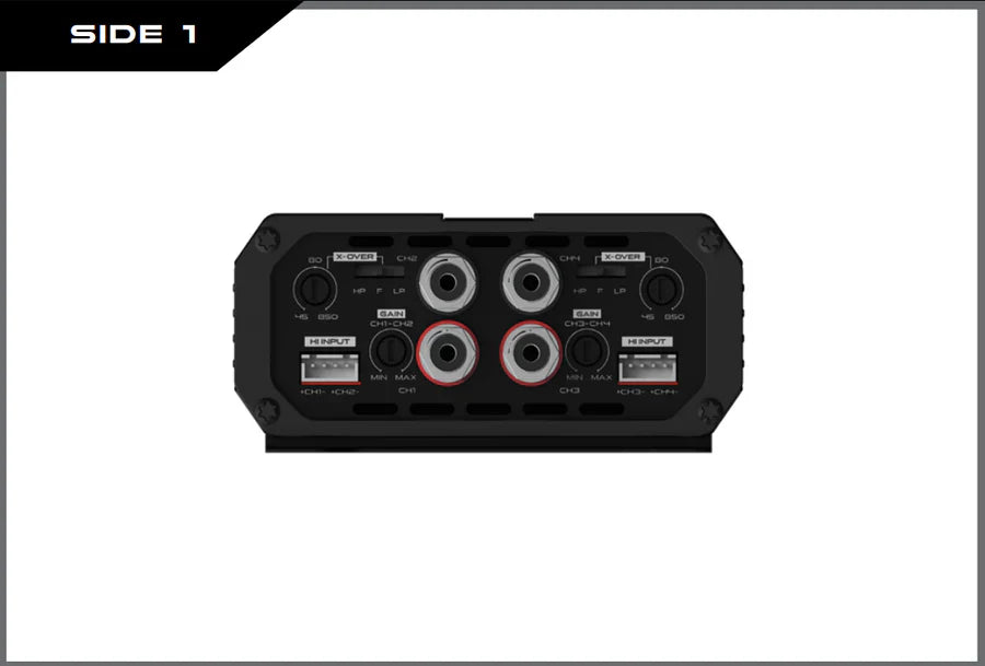 Soundigital 400.4 XP 4-channel amplifier output and speaker terminals