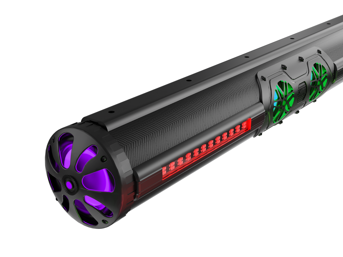 GX700 33 inch golf cart soundbar, angled view