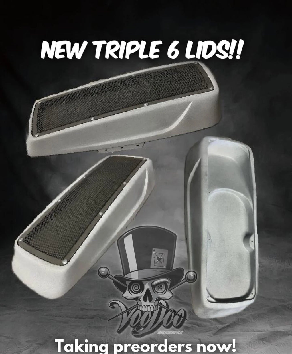 Voodoo Bikeworks - Speaker Lids - Triple6© Lid (Bond On) (Fiberglass) (14+)