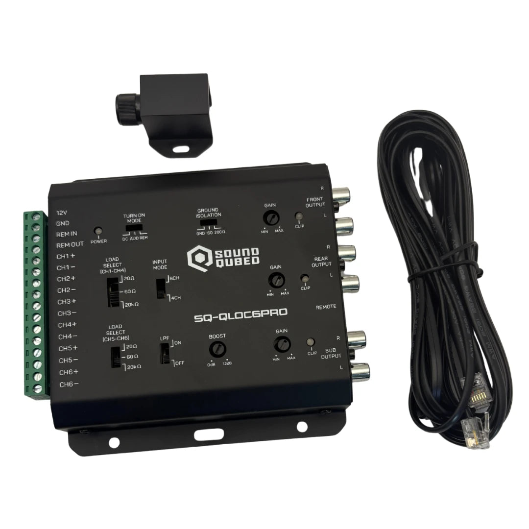 SoundQubed Q-LOC6PRO 6 Channel Active Line Out Converter with Bass Knob