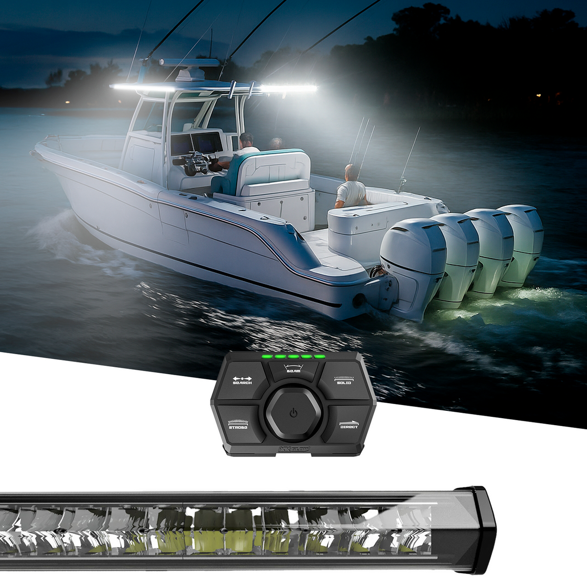 White SAR 360 Degree 4pc Search and Rescue Light Bar System
