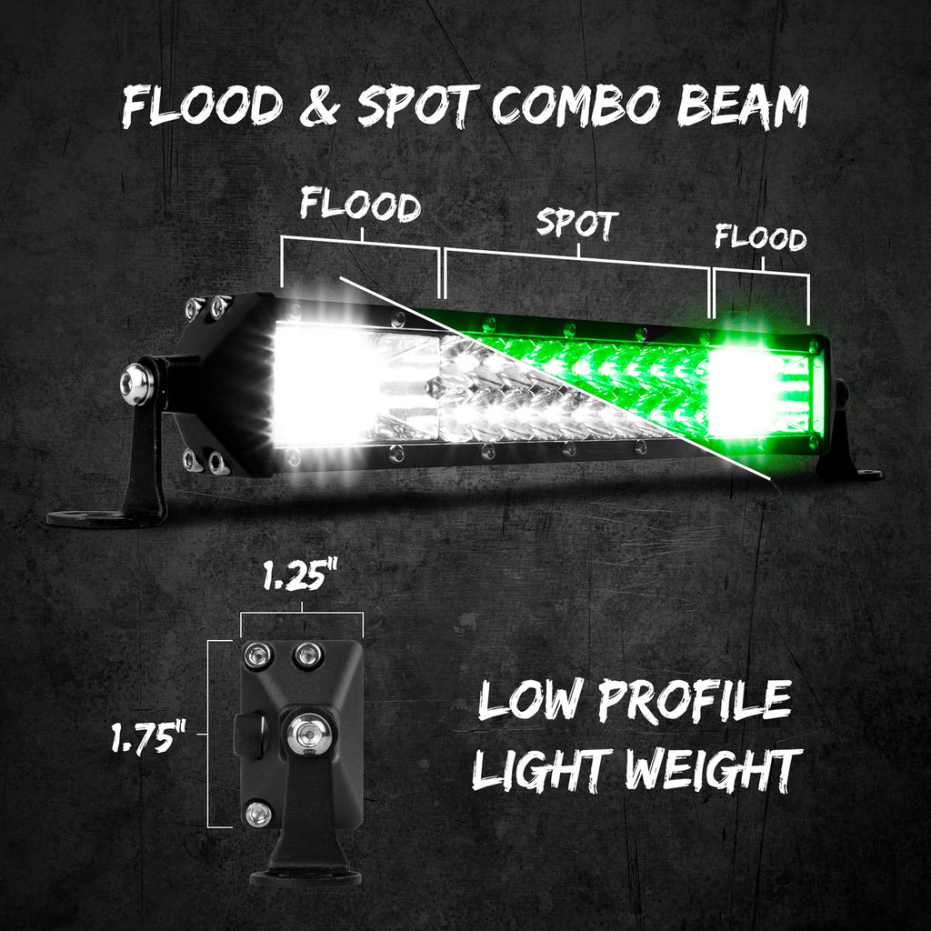 White and green light bar modes