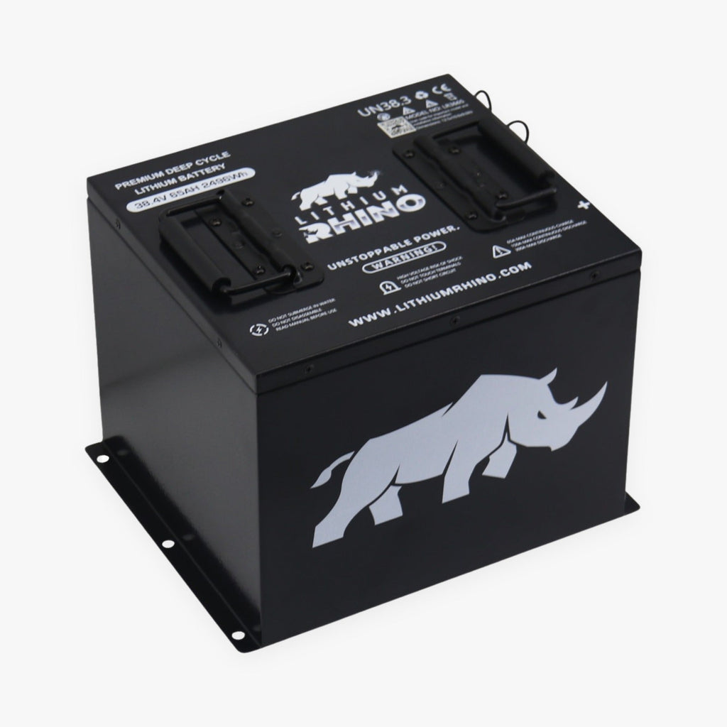 Lithium Rhino 36V 65Ah lithium golf cart battery conversion kit, angled view