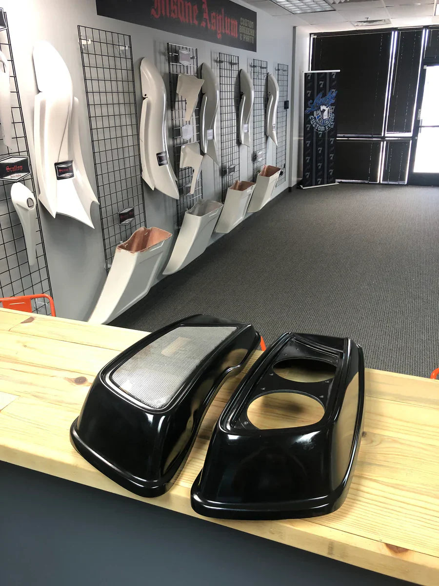 INSANE ASYLUM MOTORSPORTS DUAL 6.5" FIBERGLASS LIDS (BOND ON)
