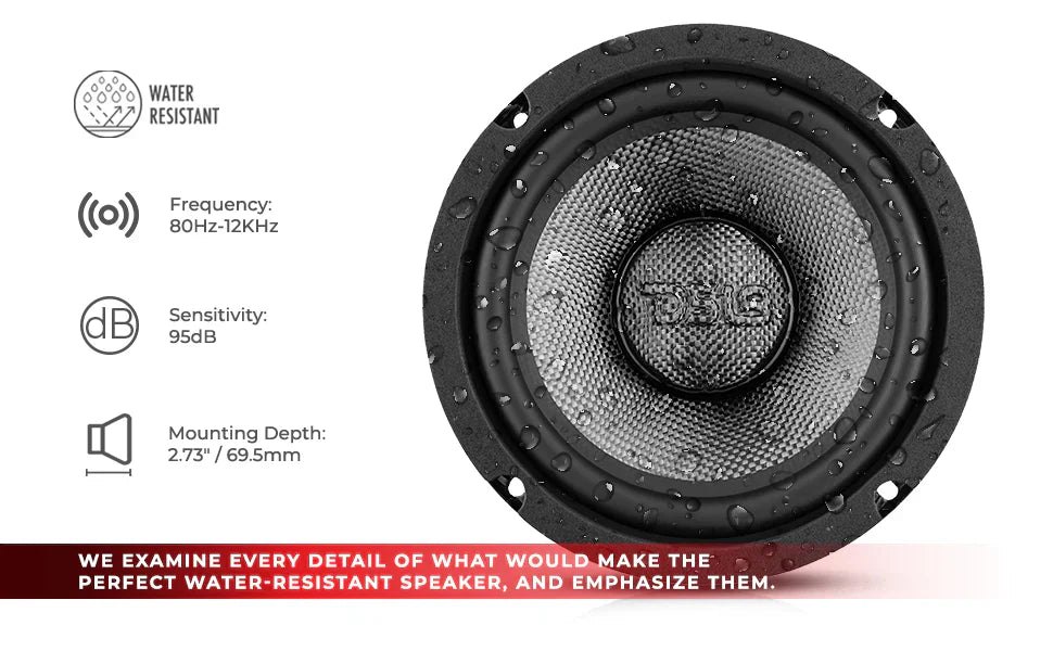 DS18 - PRO AUDIO - PRO-CF6.4NR 6.5" Mid-Bass Loudspeaker With Water Resistant Carbon Fiber Cone And Neodymium Rings Magnet 500 Watts 4-Ohms