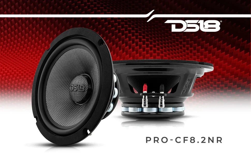 DS18 PRO-CF8.2NR 8" Mid-Bass Loudspeaker With Water Resistant Carbon Fiber Cone and Neodymium Rings Magnet