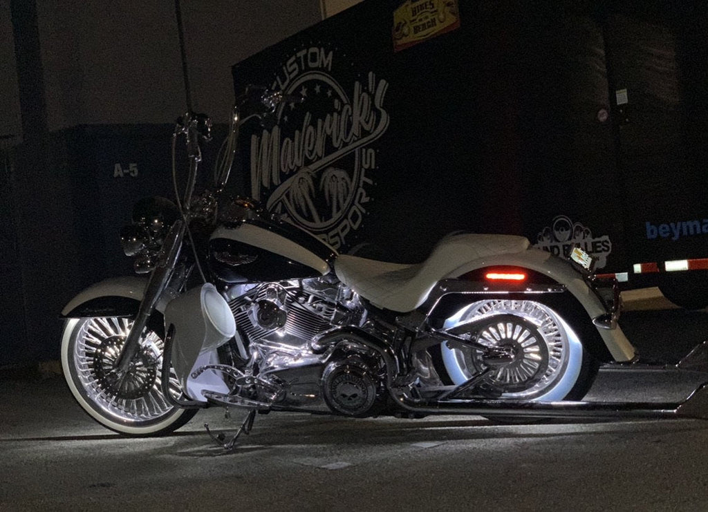DIRTYBIRD CONCEPTS - LOWERS-  SOFTAIL - Harley Softail Loud Leg Warmers 8″ With Custom Crash Bar 2001 To 2024