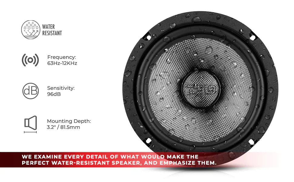 DS18 PRO-CF8.2NR 8" Mid-Bass Loudspeaker With Water Resistant Carbon Fiber Cone and Neodymium Rings Magnet