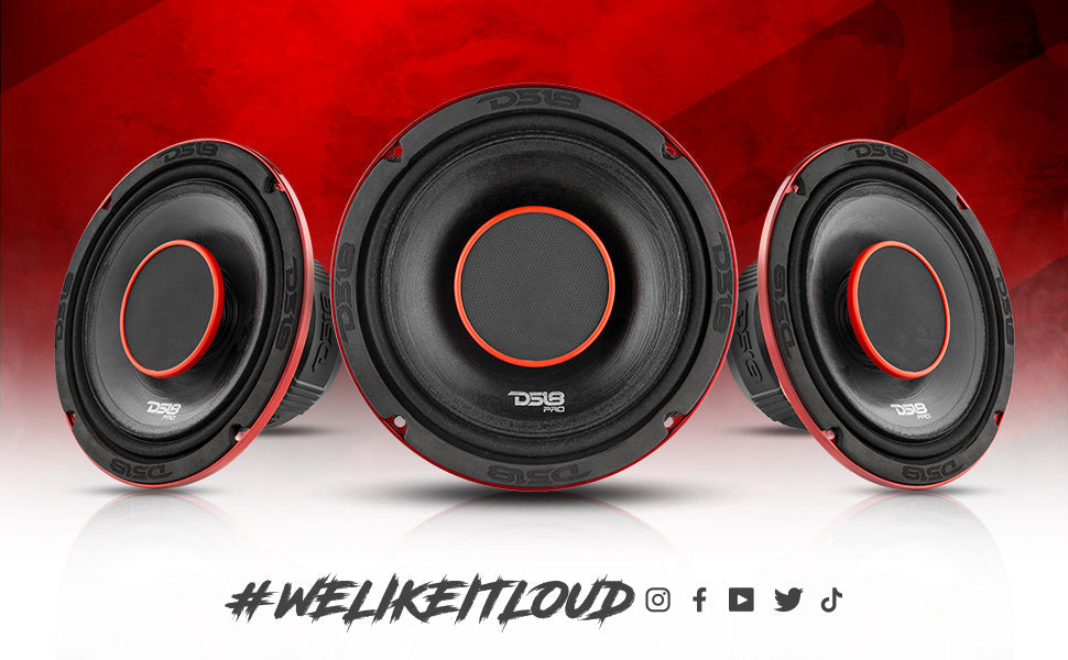 DS18 PRO-HY8.4B 8" Water Resistant Mid-Range Loudspeaker with Built-in Driver 500 Watts 4-Ohm