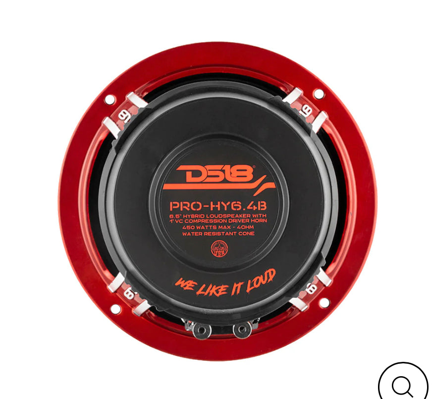 DS18 PRO-HY6.4B 6.5" Water Resistant Mid-Range Loudspeaker with Built-in Driver 450 Watts 4-Ohm