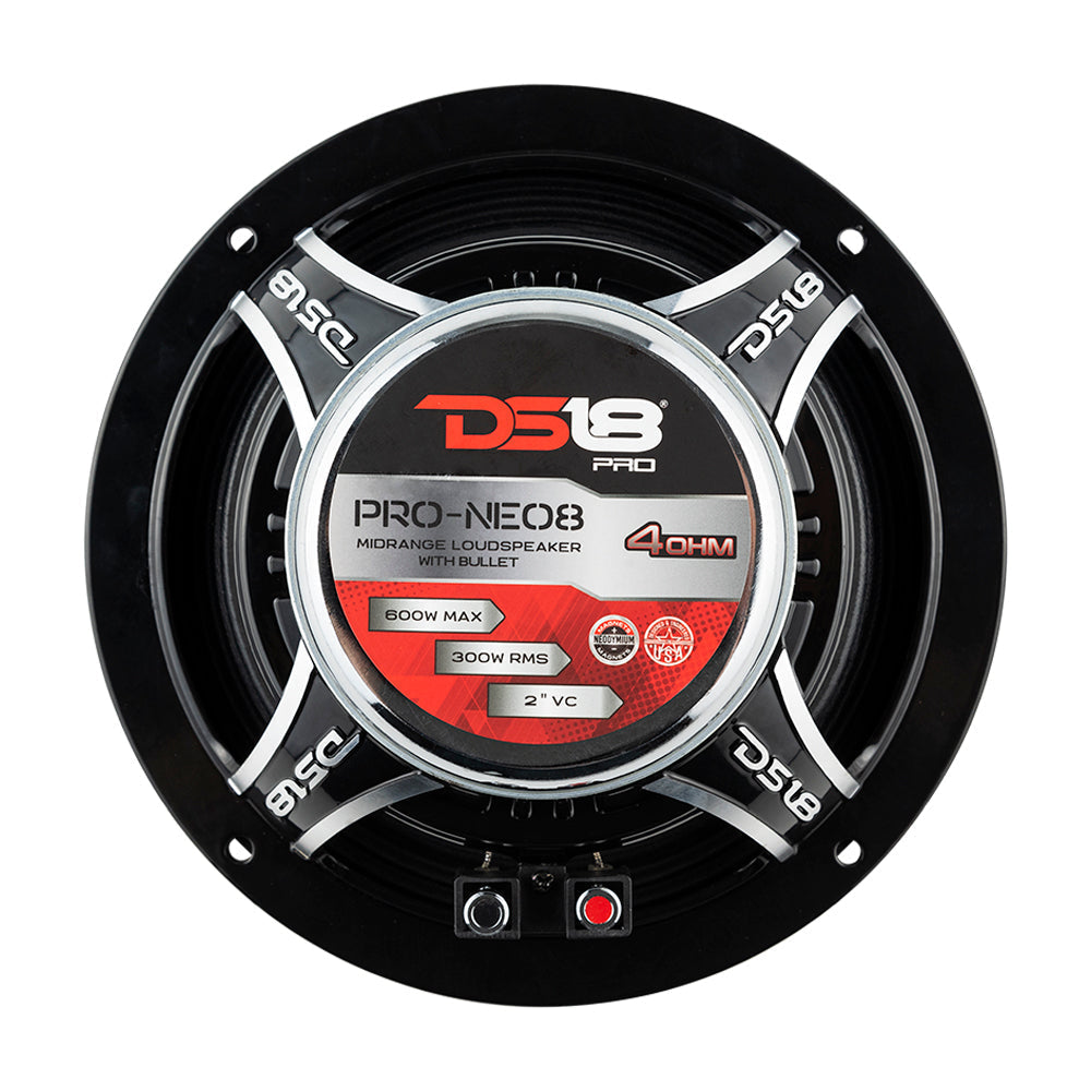 DS18 PRO-NEO8 8" Neodymium Bullet Mid-Range Loudspeaker 600 Watts 4-Ohm