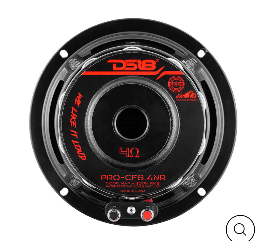 DS18 - PRO AUDIO - PRO-CF6.4NR 6.5" Mid-Bass Loudspeaker With Water Resistant Carbon Fiber Cone And Neodymium Rings Magnet 500 Watts 4-Ohms