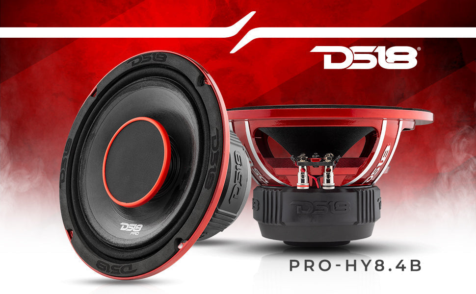 DS18 PRO-HY8.4B 8" Water Resistant Mid-Range Loudspeaker with Built-in Driver 500 Watts 4-Ohm