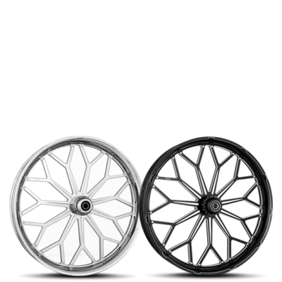 SPYDER custom motorcycle wheel by Sinister Wheels
