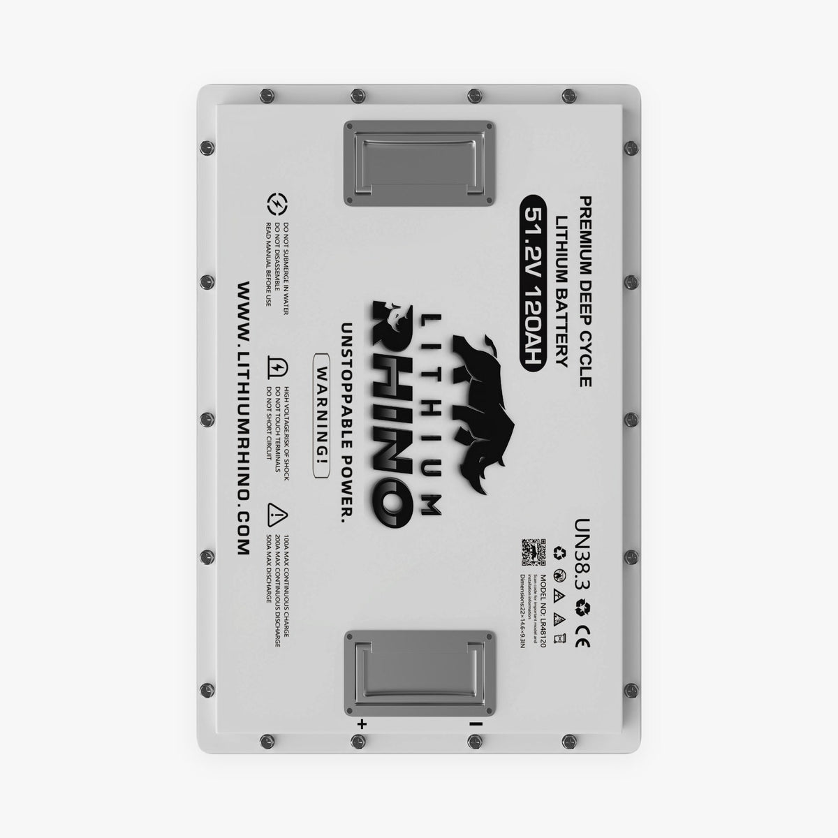 48V 120Ah self-heated golf cart lithium battery, top view