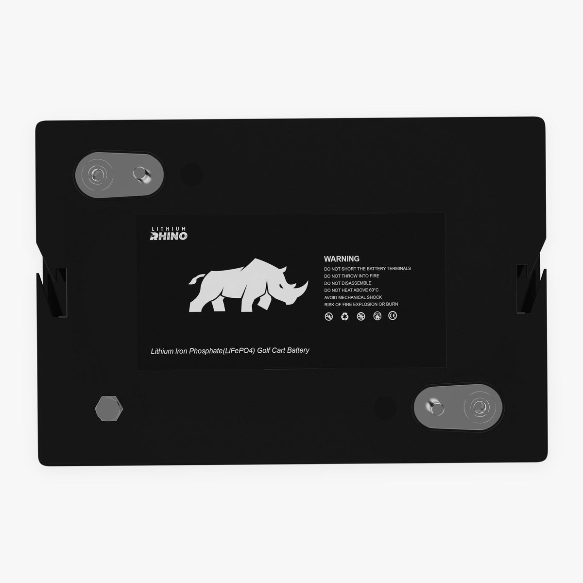 48V 50Ah Lithium Rhino golf cart battery, top view