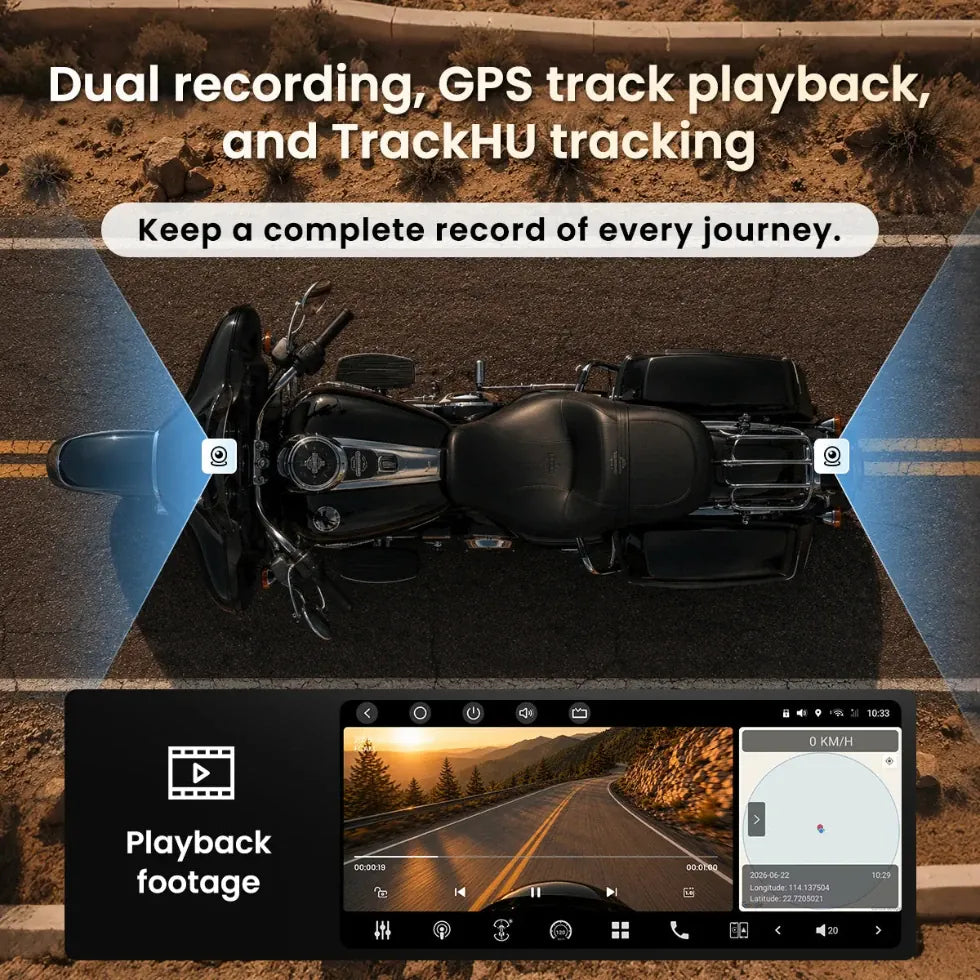 Vinland Rebel RBHT14 dual camera recording with GPS track playback