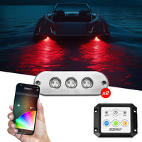 
              2pc 27W RGB LED Underwater Light Kit for Boat
            