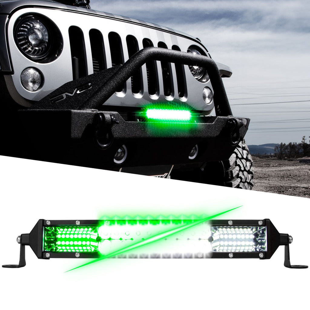 2-in-1 LED Light Bar White and Green